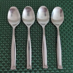 Dansk ELSINORE Soup Spoons Lot Set of 4 Stainless Satin Flatware VTG Torun Oval